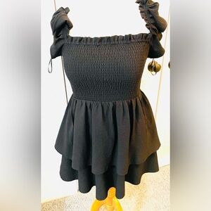 Express Black Mini Fit and Flare Dress